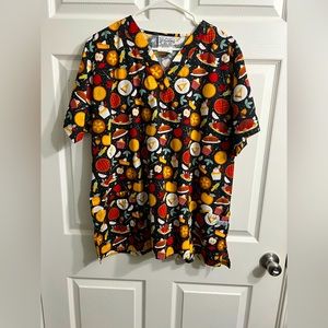 Thanksgiving scrub top XL